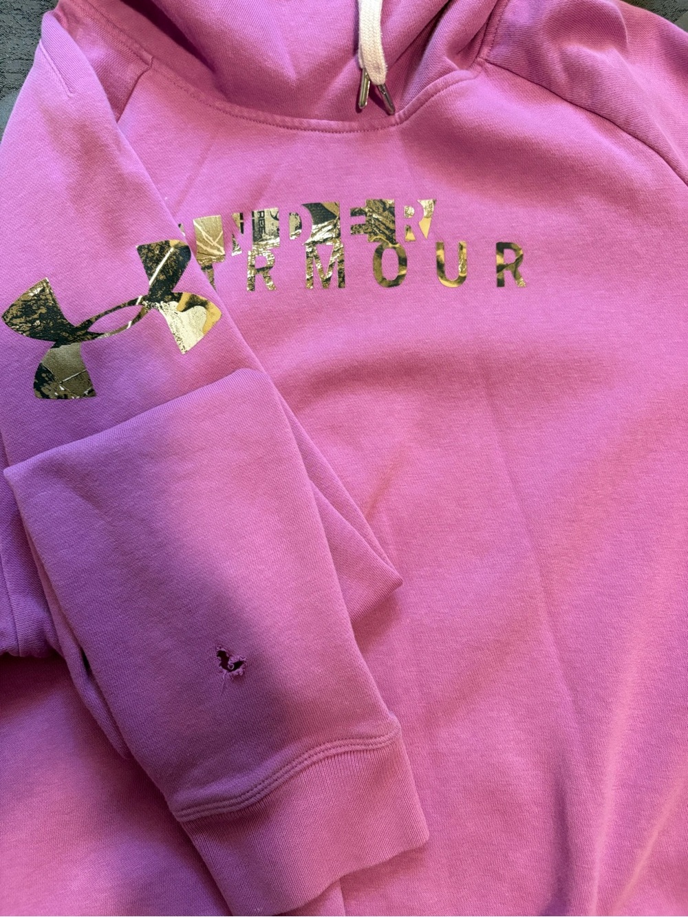 Under Armour Pink/Purple Hoodie with Drawstring XL